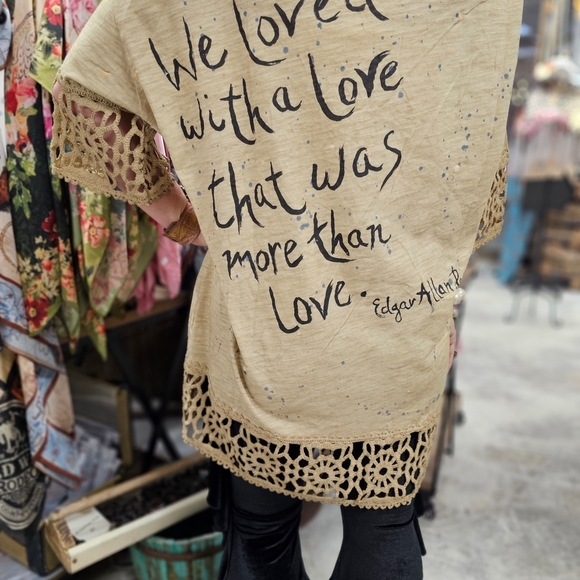 ***ONE LEFT***A Rare Bird Vintage Love Poetic Shirt Edgar Allen Poe quote - Picture 3 of 5